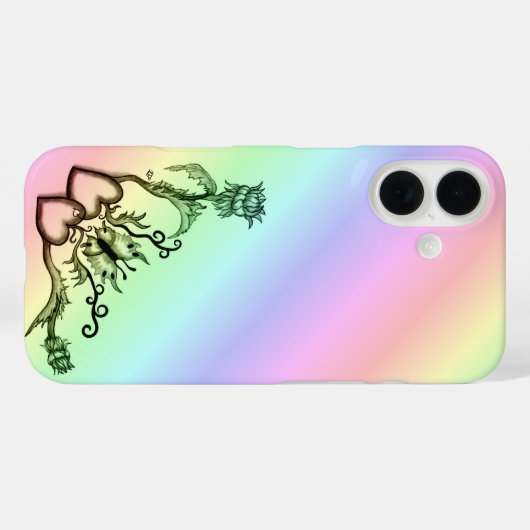 ハートと蝶 Case-Mate iPhoneケース (裏面 (横))