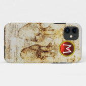ハートと血管の羊皮紙モノグラム Case-Mate iPhoneケース (裏面(横))
