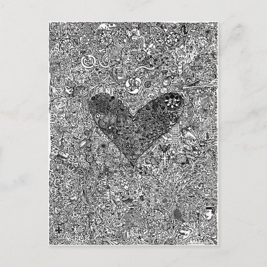 ハートと記号 ポストカード (正面)