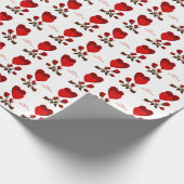 ハートと赤いバラがハッピーバレンタインデー ラッピングペーパー (角)