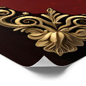 ハートと赤い光沢のエレガンス華美。 ポスター (角)