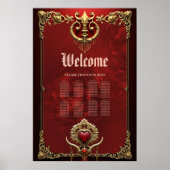 ハートと赤い光沢のエレガンス華美。 ポスター (正面)