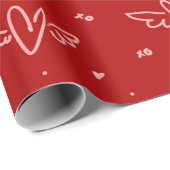 ハートと赤い翼 ラッピングペーパー (ロールコーナー)