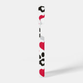 ハートと足のプリント電話ケース iPhoneケース (左側面)