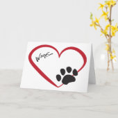 ハートと足印のグリーティングカード カード (黄色い花)