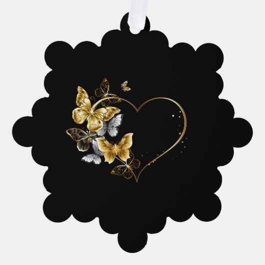 ハートと金蝶 オーナメントカード (正面)