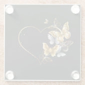 ハートと金蝶 ガラスコースター (裏面)