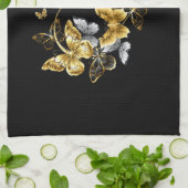 ハートと金蝶 キッチンタオル (折り畳み)