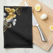 ハートと金蝶 キッチンタオル (四つ折り)