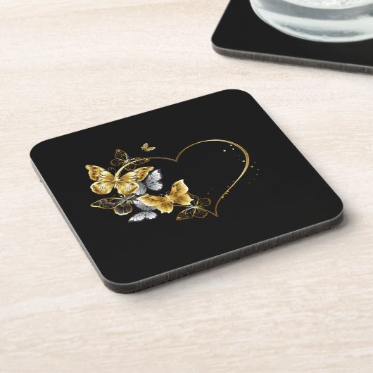 ハートと金蝶 コースター (左側)