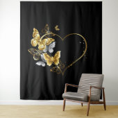 ハートと金蝶 タペストリー (インサイチュ)