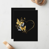 ハートと金蝶 ノートカード (正面/裏面インサイチュ)