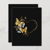ハートと金蝶 ノートカード (正面/裏面)