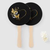 ハートと金蝶 ハンドファン (正面&裏面)