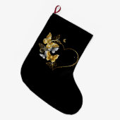 ハートと金蝶 ラージクリスマスストッキング (正面 (吊り時))