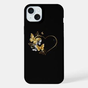 ハートと金蝶 iPhone 15 PLUSケース