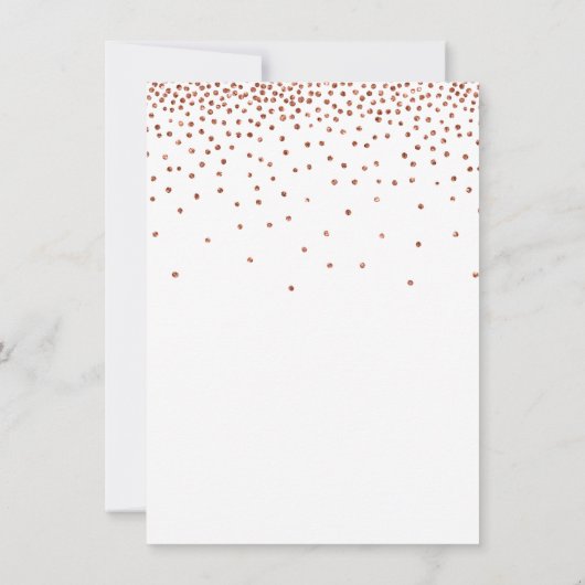 ハートと銅のコンフェッティのカリグラフィー サンキューカード (裏面)