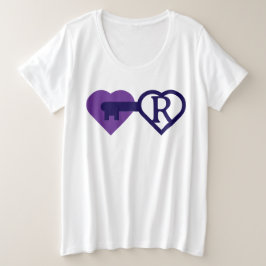 ハートと鍵 プラスサイズTシャツ