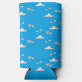 ハートと雲が青 スリム缶クーラー (正面)