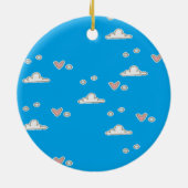 ハートと雲が青 セラミックオーナメント (裏面)