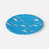 ハートと雲が青 ペーパープレート (アングル)