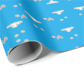 ハートと雲が青 ラッピングペーパー (ロールコーナー)