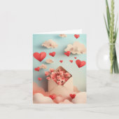 ハートと雲のバレンタインカード シーズンカード (正面)