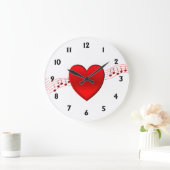 ハートと音楽金ゴールドの視聴 ラージ壁時計 (ホーム)