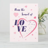 ハートと音符のイラスト カード (スタンド正面)