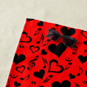 ハートと音符 ビーチタオル (インサイチュ)