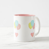 ハートと風船 ツートーンマグカップ (正面右)