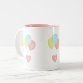 ハートと風船 ツートーンマグカップ (正面左)