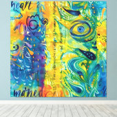 ハートと魂：抽象芸術ミニマリスト キャンバスプリント (インサイチュ (ウッドフロア))