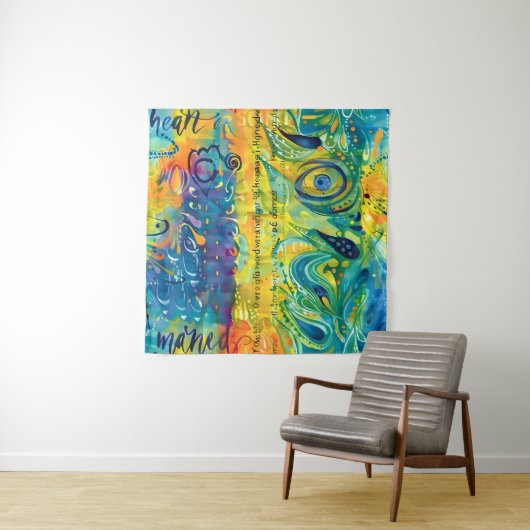 ハートと魂:抽象芸術ミニマリスト タペストリー (インサイチュ)