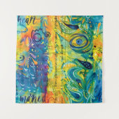 ハートと魂:抽象芸術ミニマリスト タペストリー (正面)