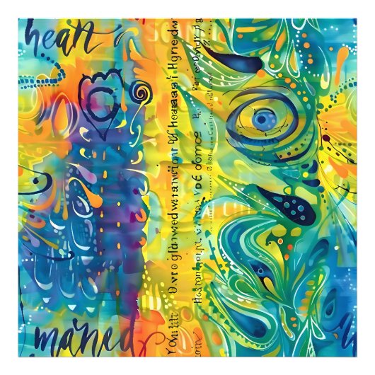 ハートと魂：抽象芸術ミニマリスト フォトプリント            (正面)