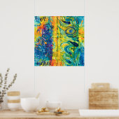 ハートと魂：抽象芸術ミニマリスト ポスター (キッチン)