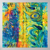 ハートと魂：抽象芸術ミニマリスト ポスター (正面)