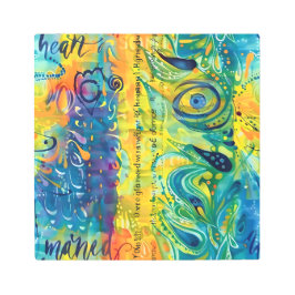 ハートと魂：抽象芸術ミニマリスト メタルプリント