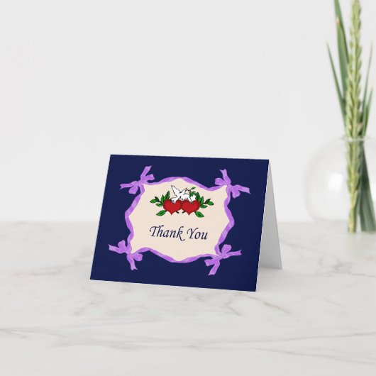 ハートと鳩サンキューカード サンキューカード (正面)