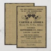 ハートと麻のBBQ ウェディング レセプション 招待状 (正面/裏面)