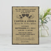 ハートと麻のBBQ ウェディング レセプション 招待状 (スタンド正面)