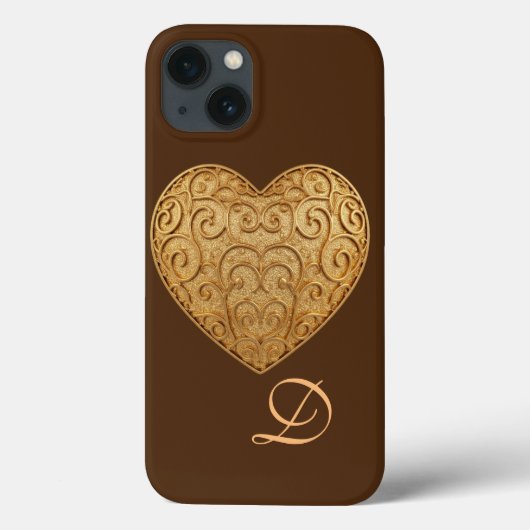 ハートと"D"イニシャル電話カバーモダン- Love De Case-Mate iPhoneケース (裏面)