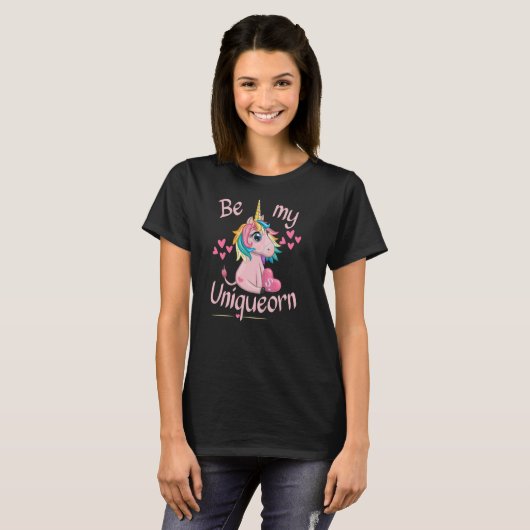 ハートとSは私のユニークなUnicornカップルの価 Tシャツ (正面フル)