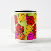 ハートどこでもラビチュードコーヒーマグ ツートーンマグカップ (正面左)