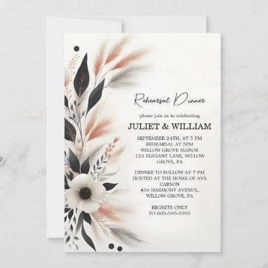 ハートなしファンシーJust Loveおもしろいリハーサルディナー 招待状 (正面)