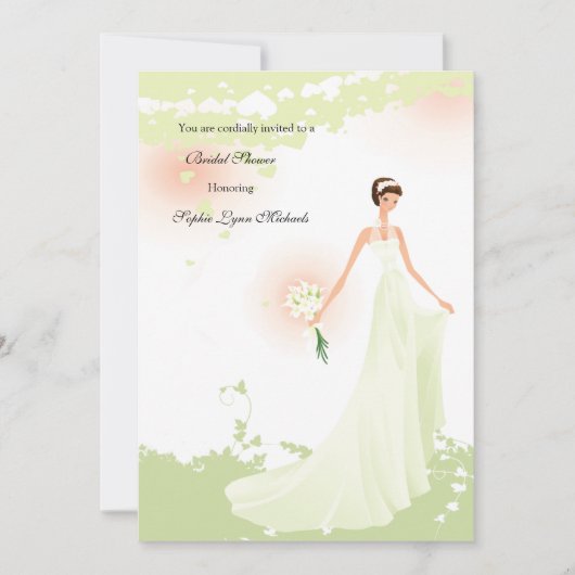 ハートなびきブライダルシャワーの招待状 招待状 (正面)