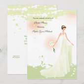 ハートなびきブライダルシャワーの招待状 招待状 (正面/裏面)