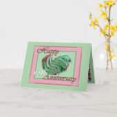 ハートにフキが生い茂る65周年結婚記念日 カード (黄色い花)