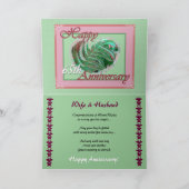 ハートにフキで満たされた65周年結婚記念日 カード (内部)